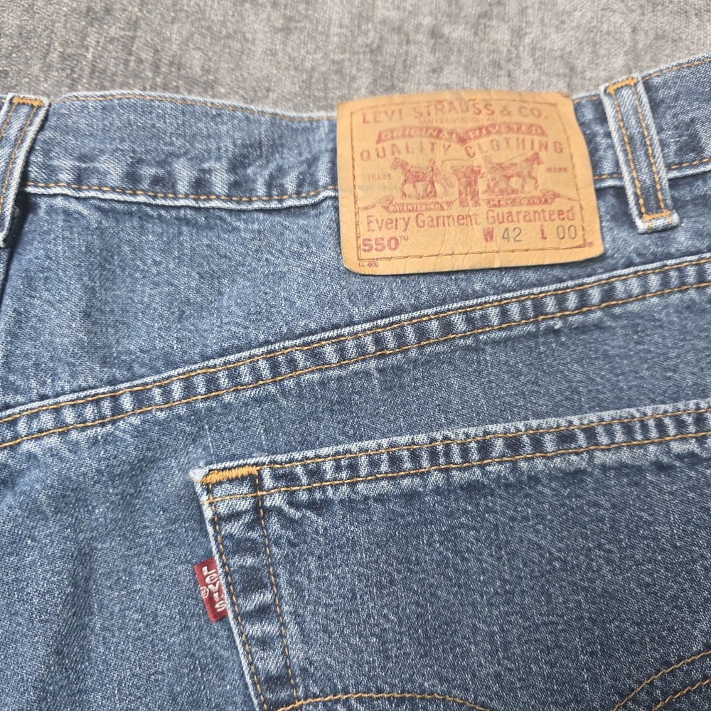 Vintage 90s Y2k Levis 550 Shorts Mens 42 Fits 39 Relaxed Fit Jorts Baggy USA 9" - Picture 7 of 9